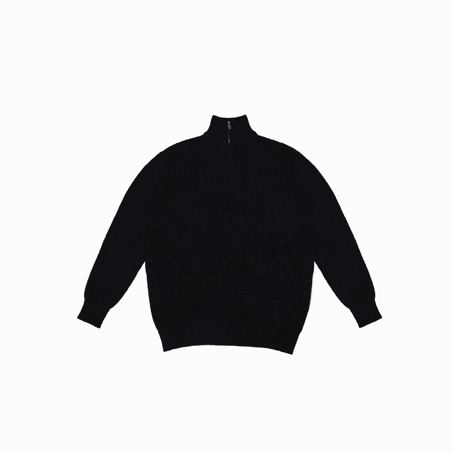Knitted Half Zipper Black