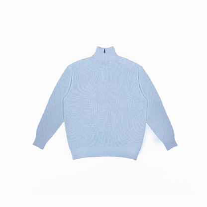 Knitted Half Zipper Baby Blue