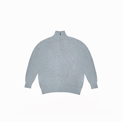 Knitted Half Zipper Grey