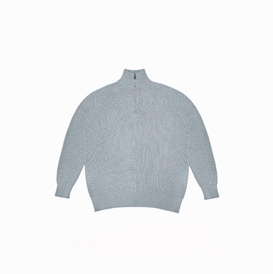 Knitted Half Zipper Grey