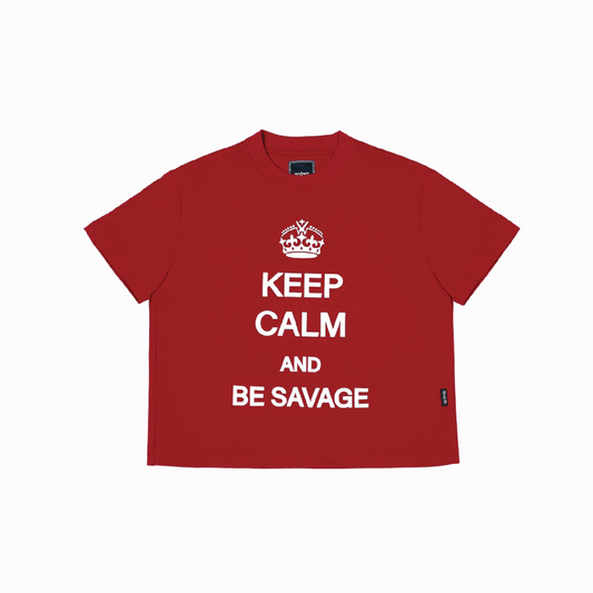 Keep Calm And Be Savage Tee Red