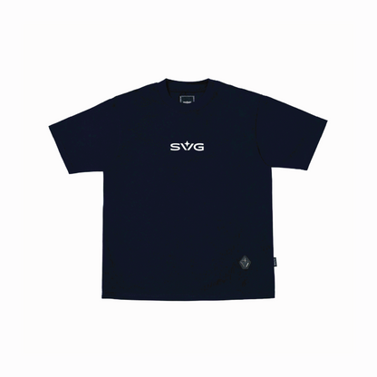 Victory Embroidery Leather Tee Dark Blue