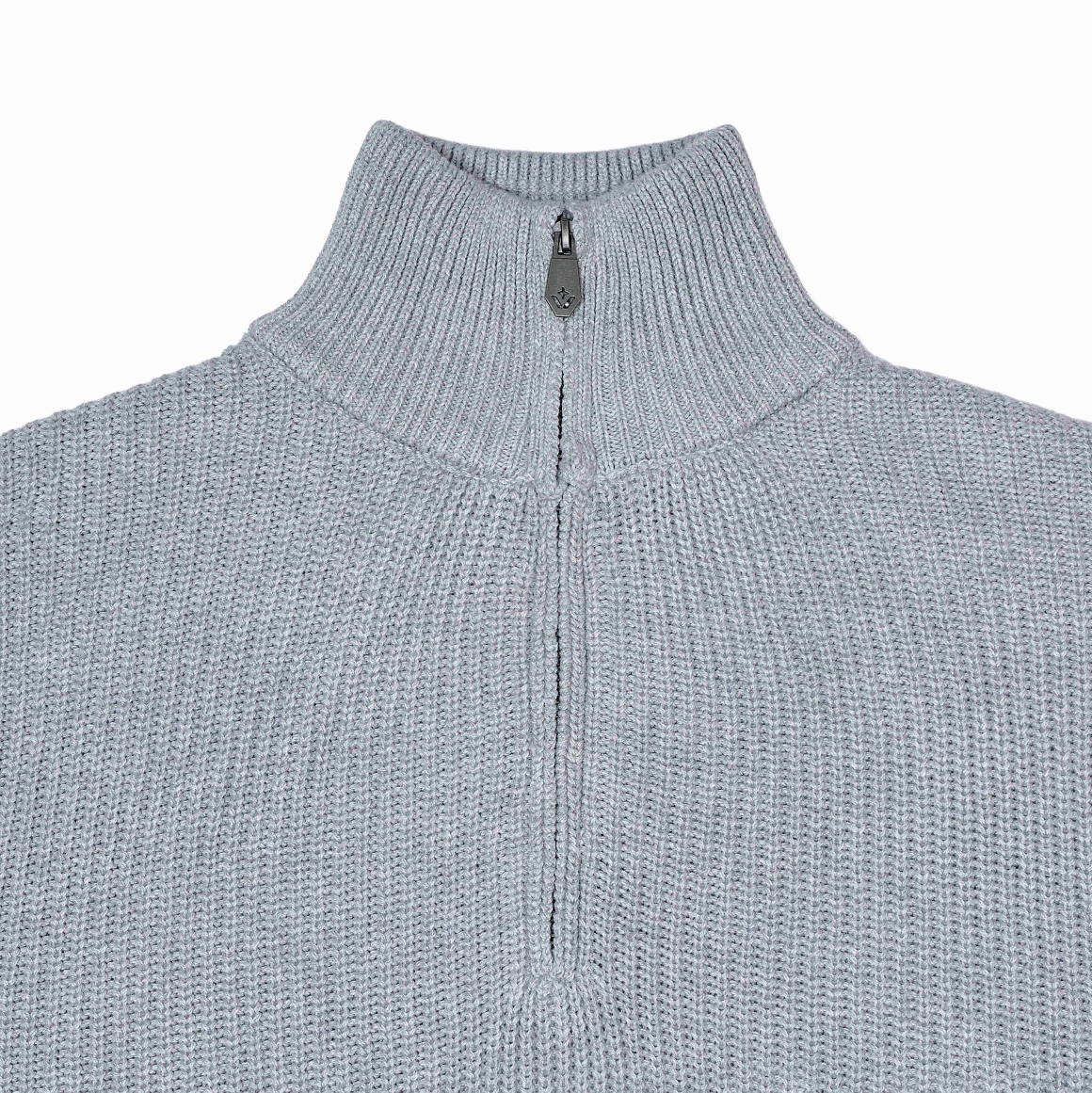 Knitted Half Zipper Grey