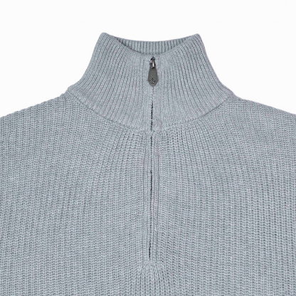 Knitted Half Zipper Grey