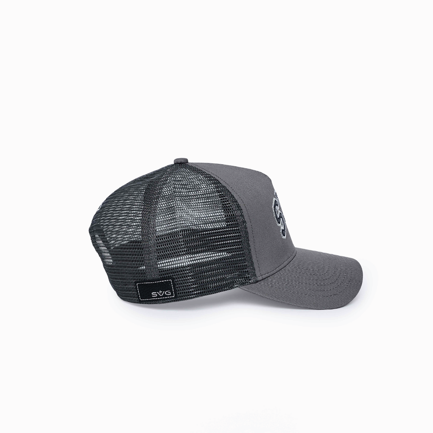 SVG Leather Trucker Cap Grey