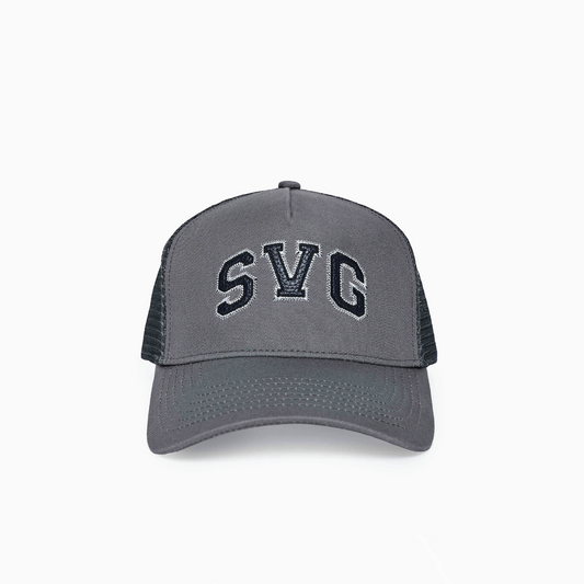 SVG Leather Trucker Cap Grey