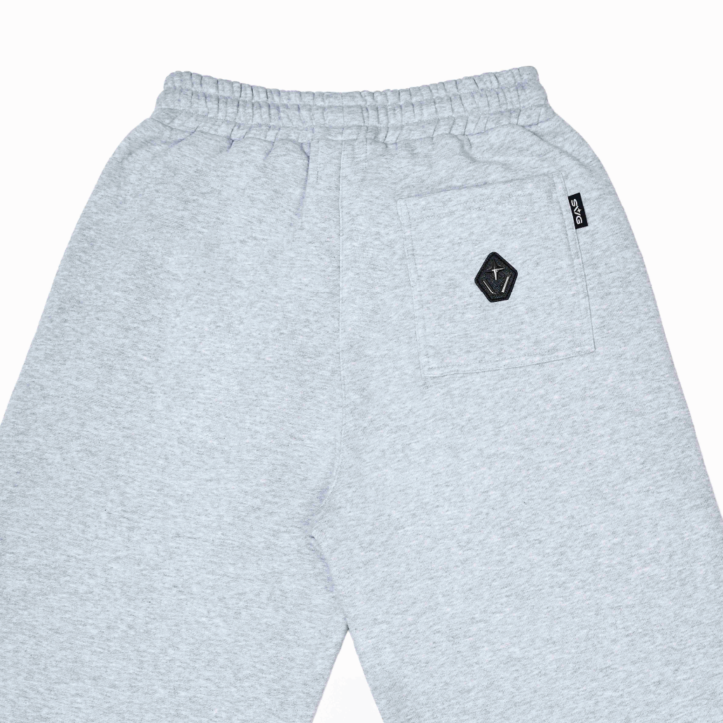 SVG Embroidery Leather Sweatset Grey