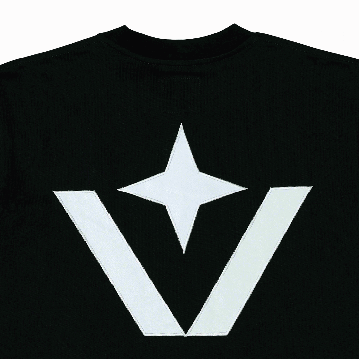 Victory Embroidery Leather Tee Black