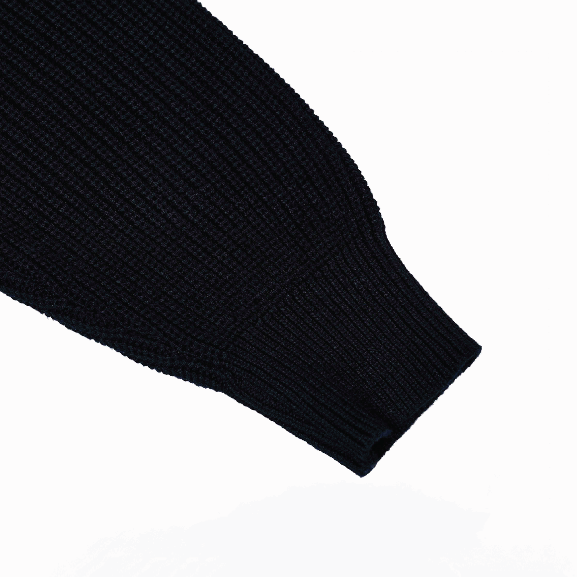 Knitted Half Zipper Black