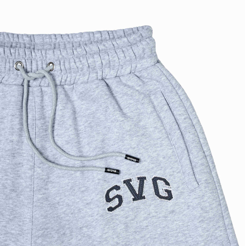 SVG Embroidery Leather Sweatset Grey