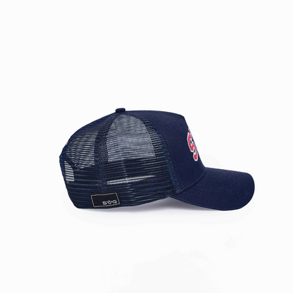 SVG Leather Trucker Cap Blue