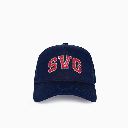 SVG Leather Trucker Cap Blue