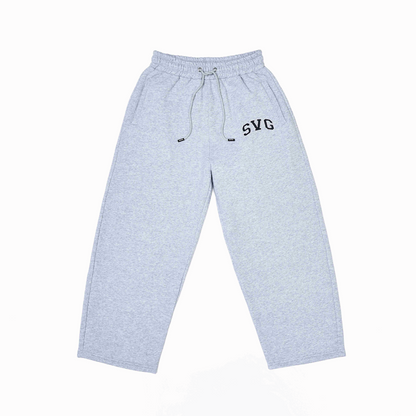 SVG Embroidery Leather Sweatset Grey