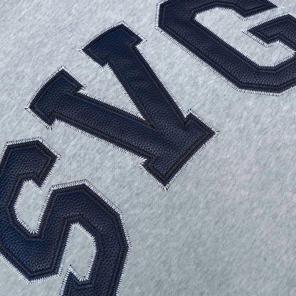 SVG Embroidery Leather Sweatset Grey