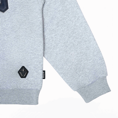 SVG Embroidery Leather Sweatset Grey