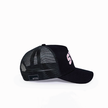 SVG Leather Trucker Cap Black