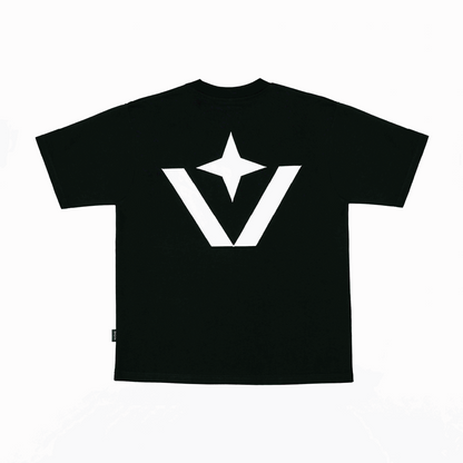Victory Embroidery Leather Tee Black