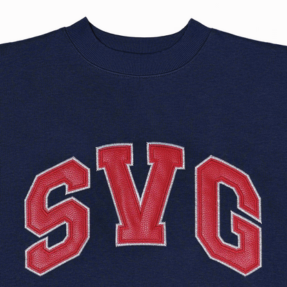 SVG Embroidery Leather Sweatset Blue