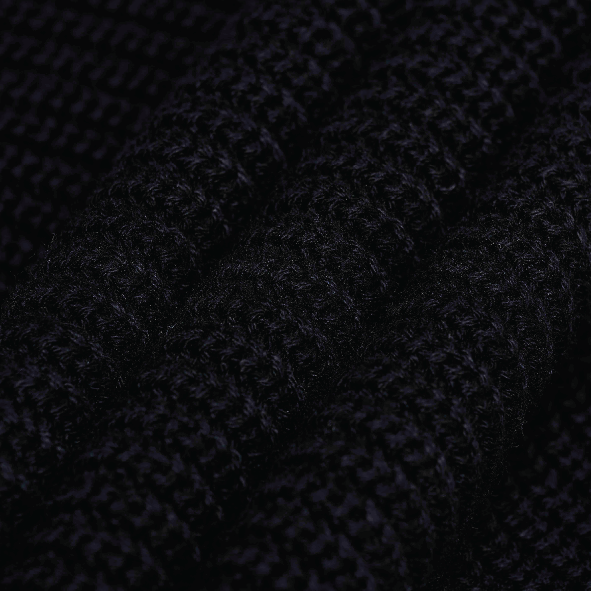 Knitted Half Zipper Black