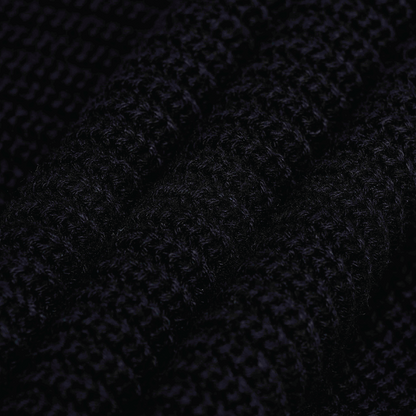 Knitted Half Zipper Black