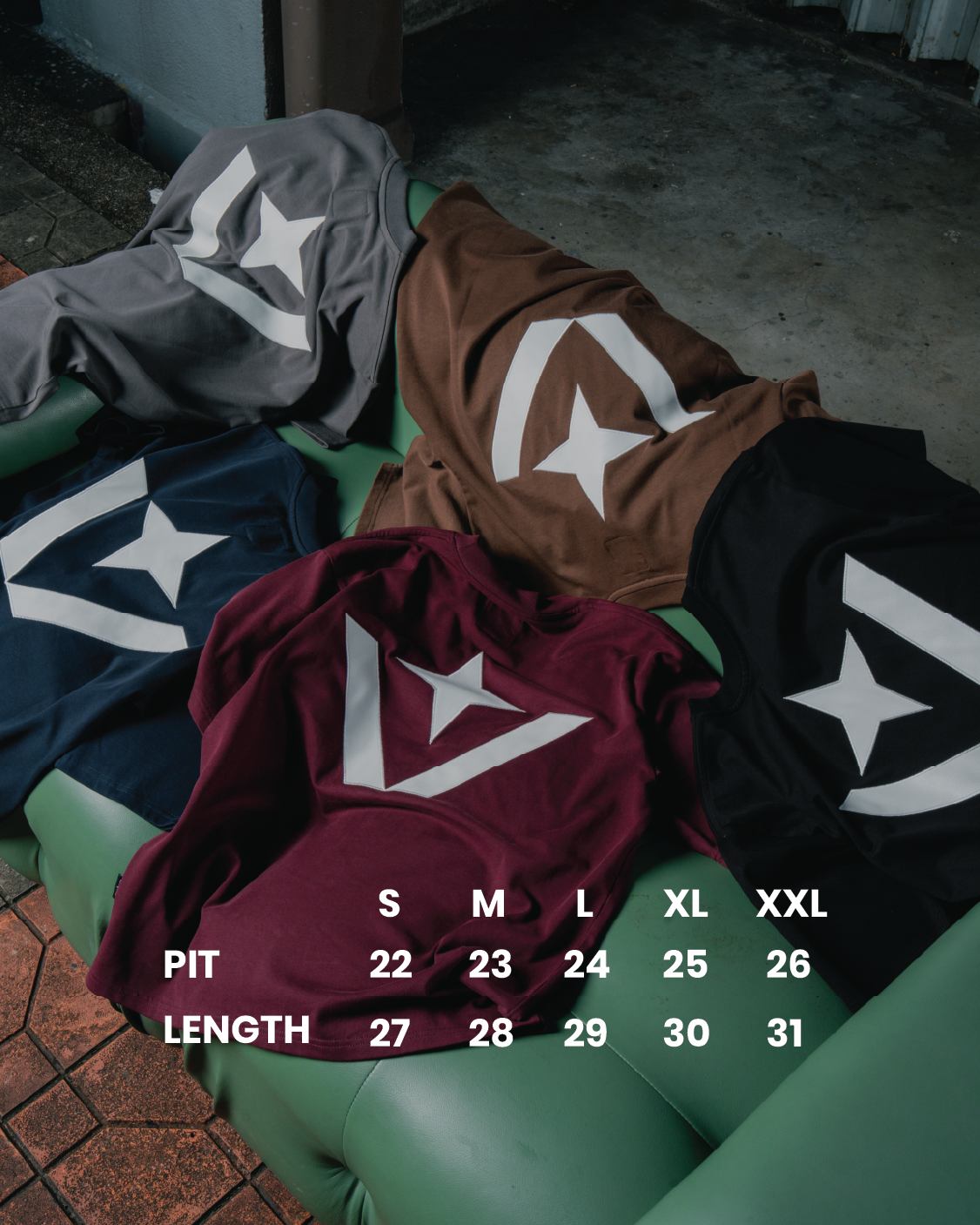 Victory Embroidery Leather Tee Dark Blue