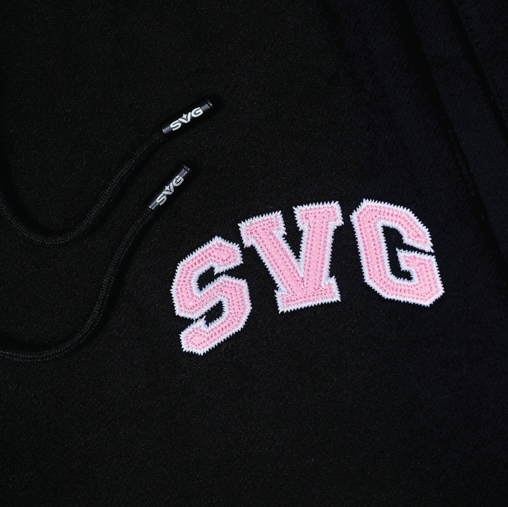 SVG Embroidery Leather Sweatset Black