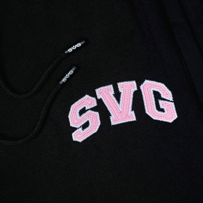 SVG Embroidery Leather Sweatset Black