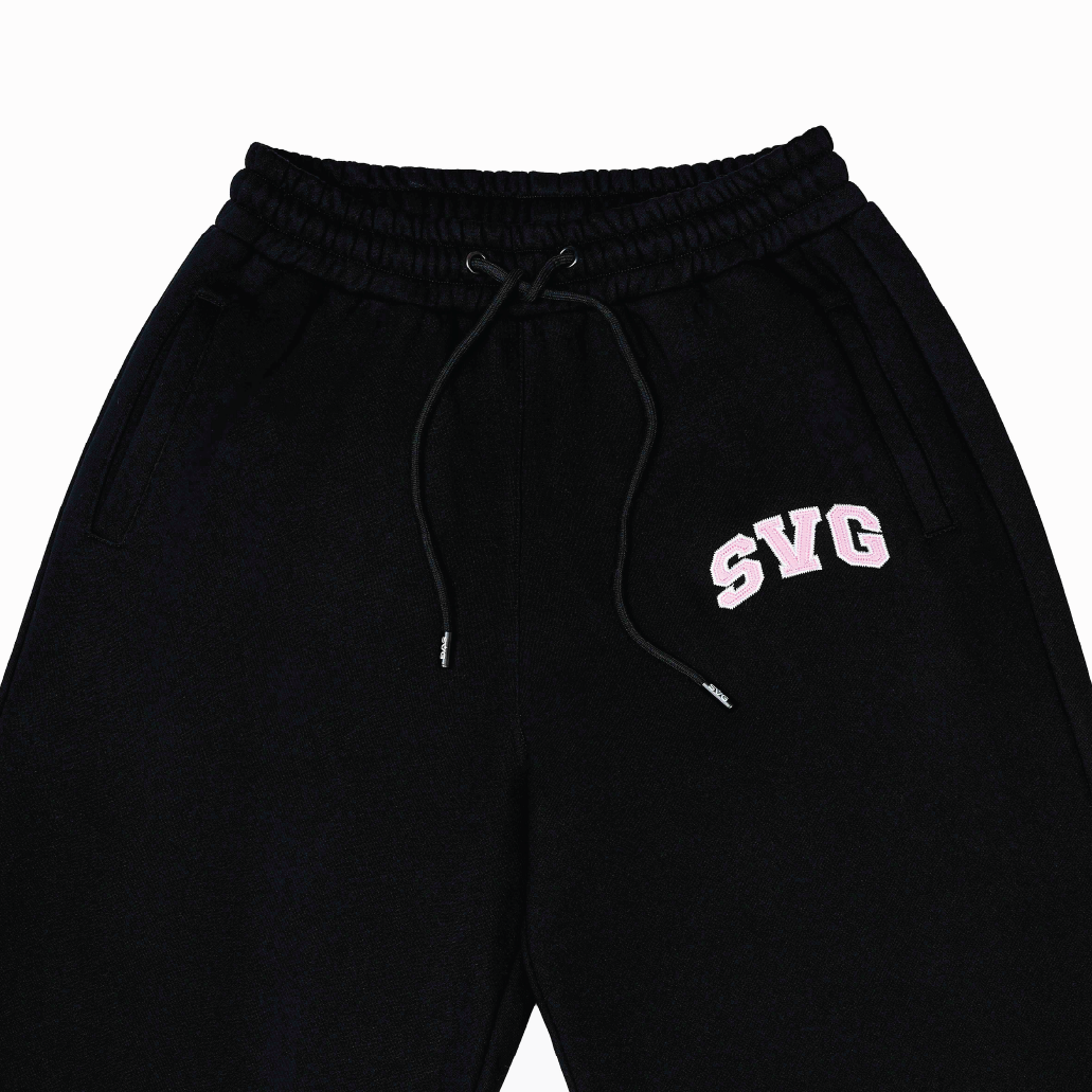 SVG Embroidery Leather Sweatset Black