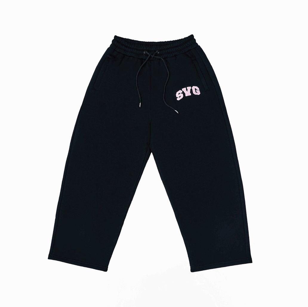 SVG Embroidery Leather Sweatset Black