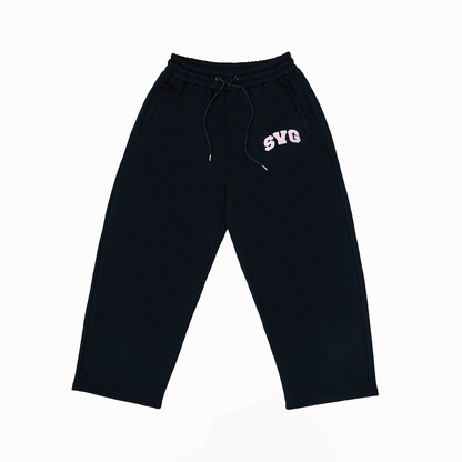 SVG Embroidery Leather Sweatset Black