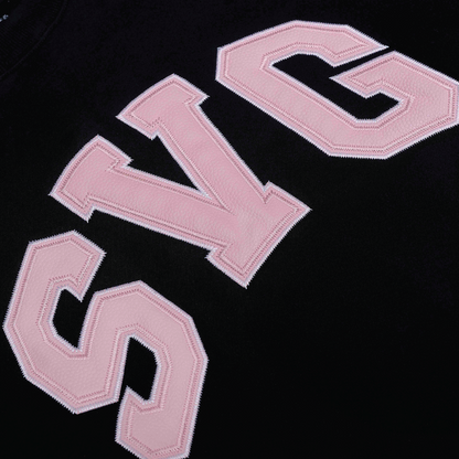 SVG Embroidery Leather Sweatset Black