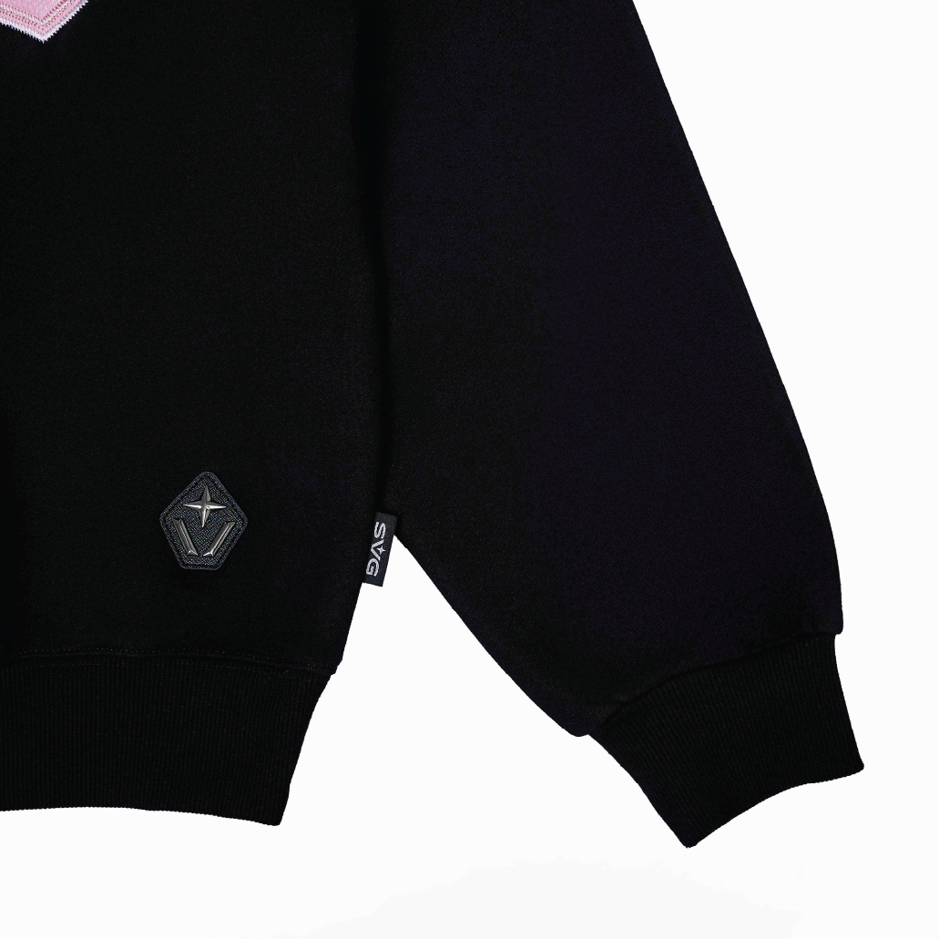 SVG Embroidery Leather Sweatset Black