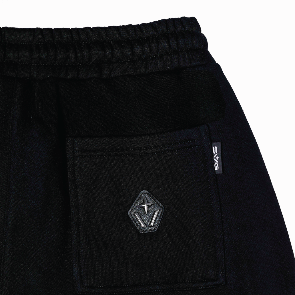 SVG Embroidery Leather Sweatset Black