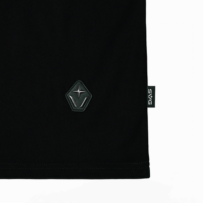Victory Embroidery Leather Tee Black