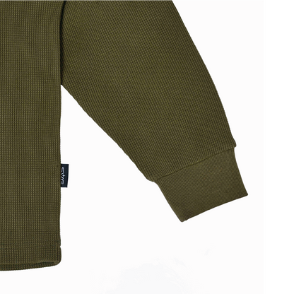SS26 Waffle Long Sleeve Tee Green