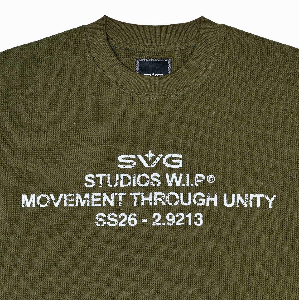 SS26 Waffle Long Sleeve Tee Green