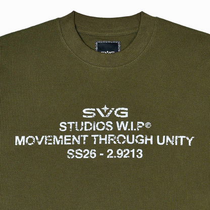 SS26 Waffle Long Sleeve Tee Green