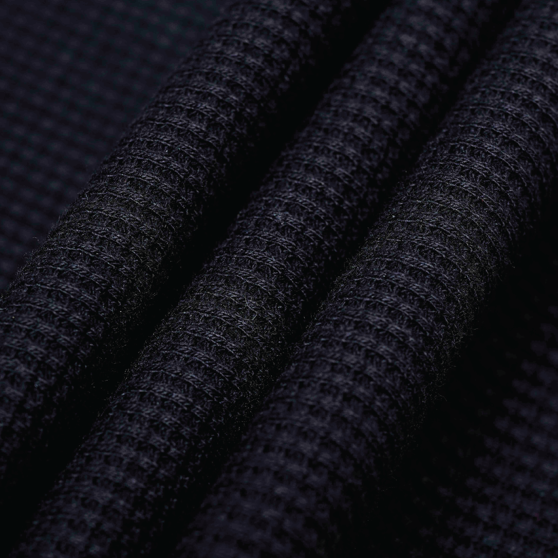 SS26 Waffle Long Sleeve Tee Black