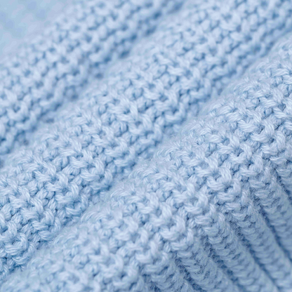 Knitted Half Zipper Baby Blue