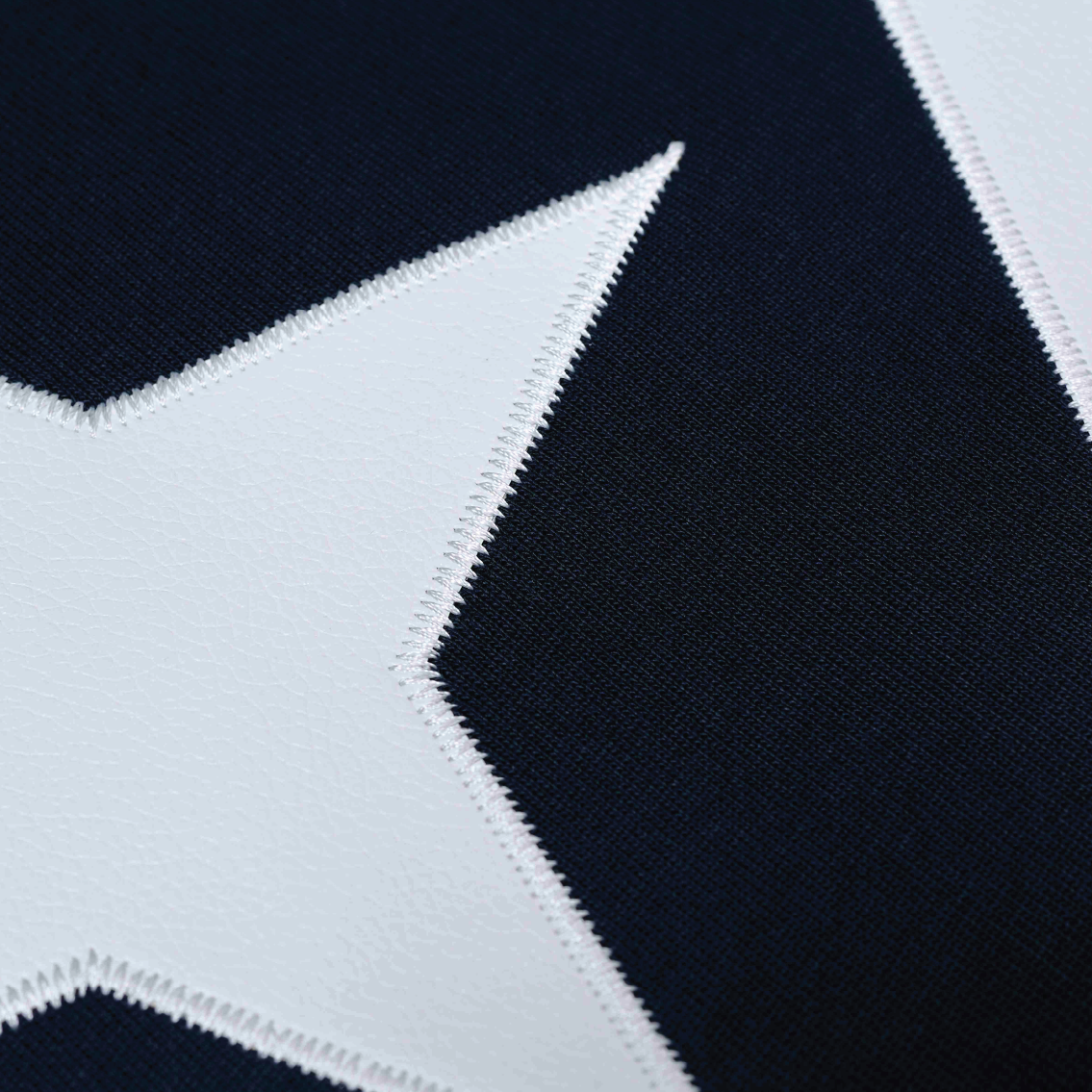 Victory Embroidery Leather Tee Dark Blue