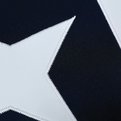 Victory Embroidery Leather Tee Dark Blue