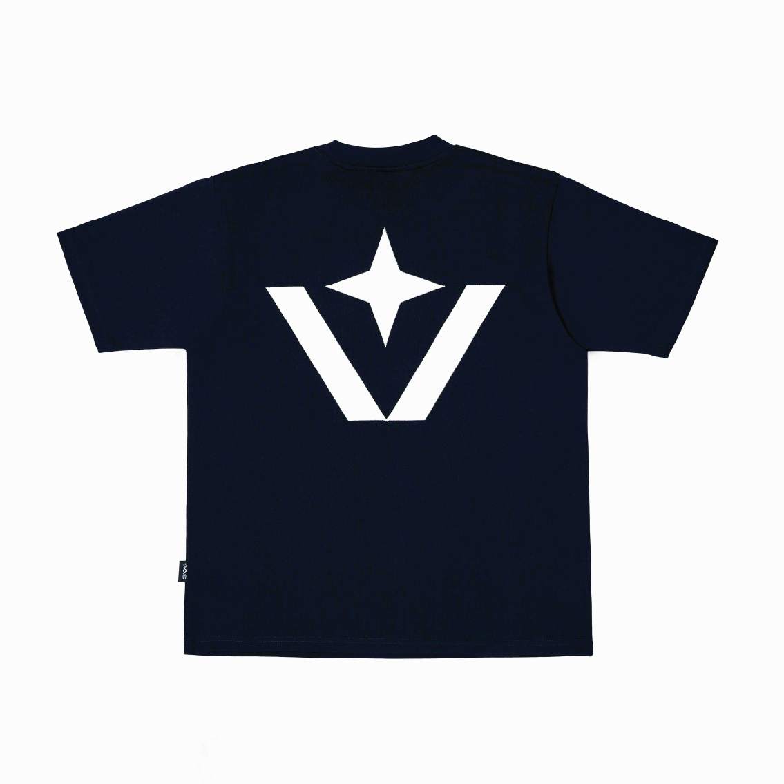 Victory Embroidery Leather Tee Dark Blue