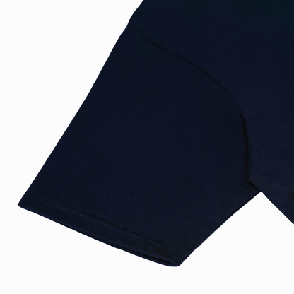 Victory Embroidery Leather Tee Dark Blue