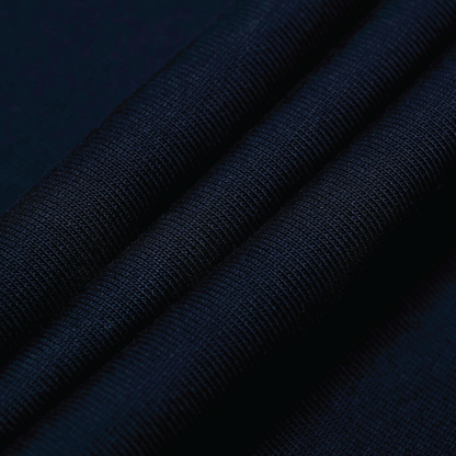 Victory Embroidery Leather Tee Dark Blue