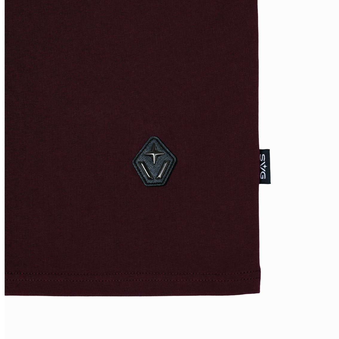 Victory Embroidery Leather Tee Burgundy