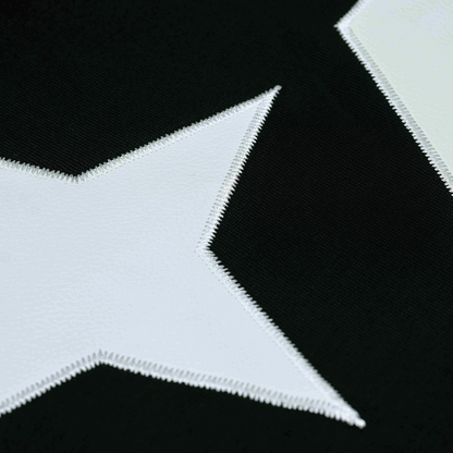 Victory Embroidery Leather Tee Black