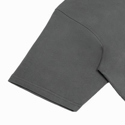 Victory Embroidery Leather Tee Grey