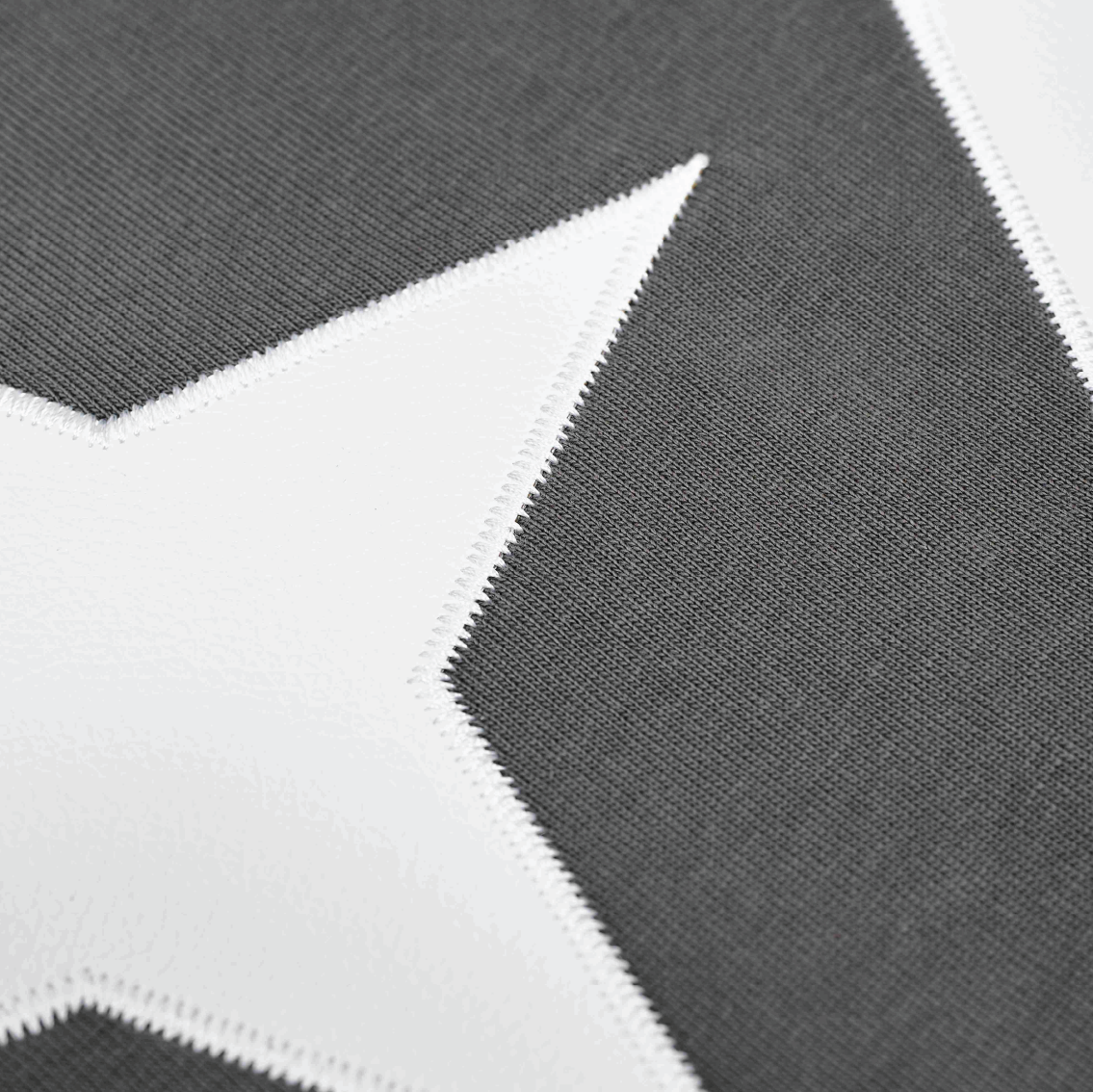 Victory Embroidery Leather Tee Grey