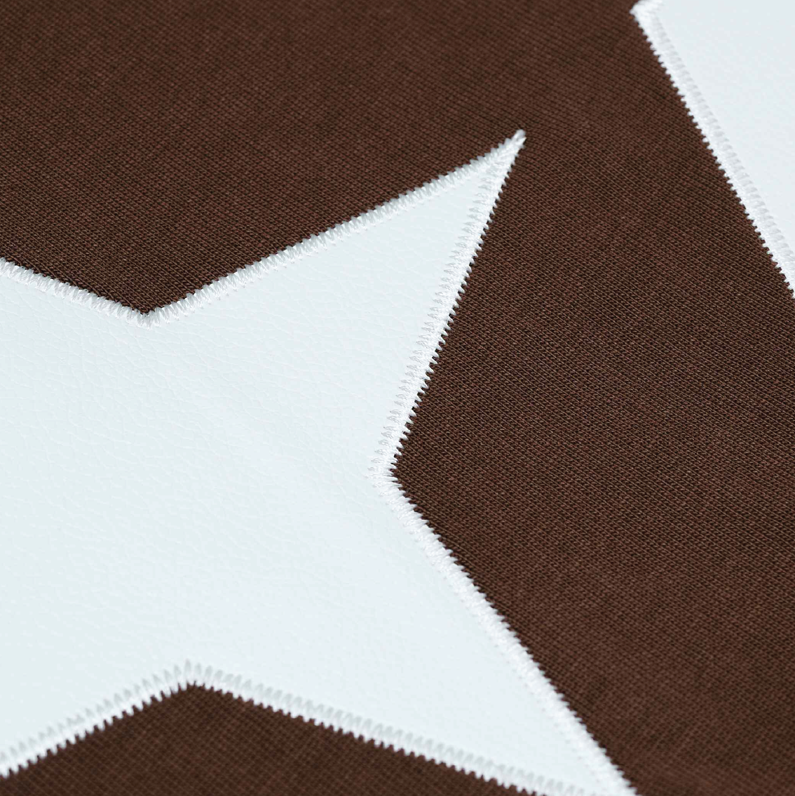 Victory Embroidery Leather Tee Brown