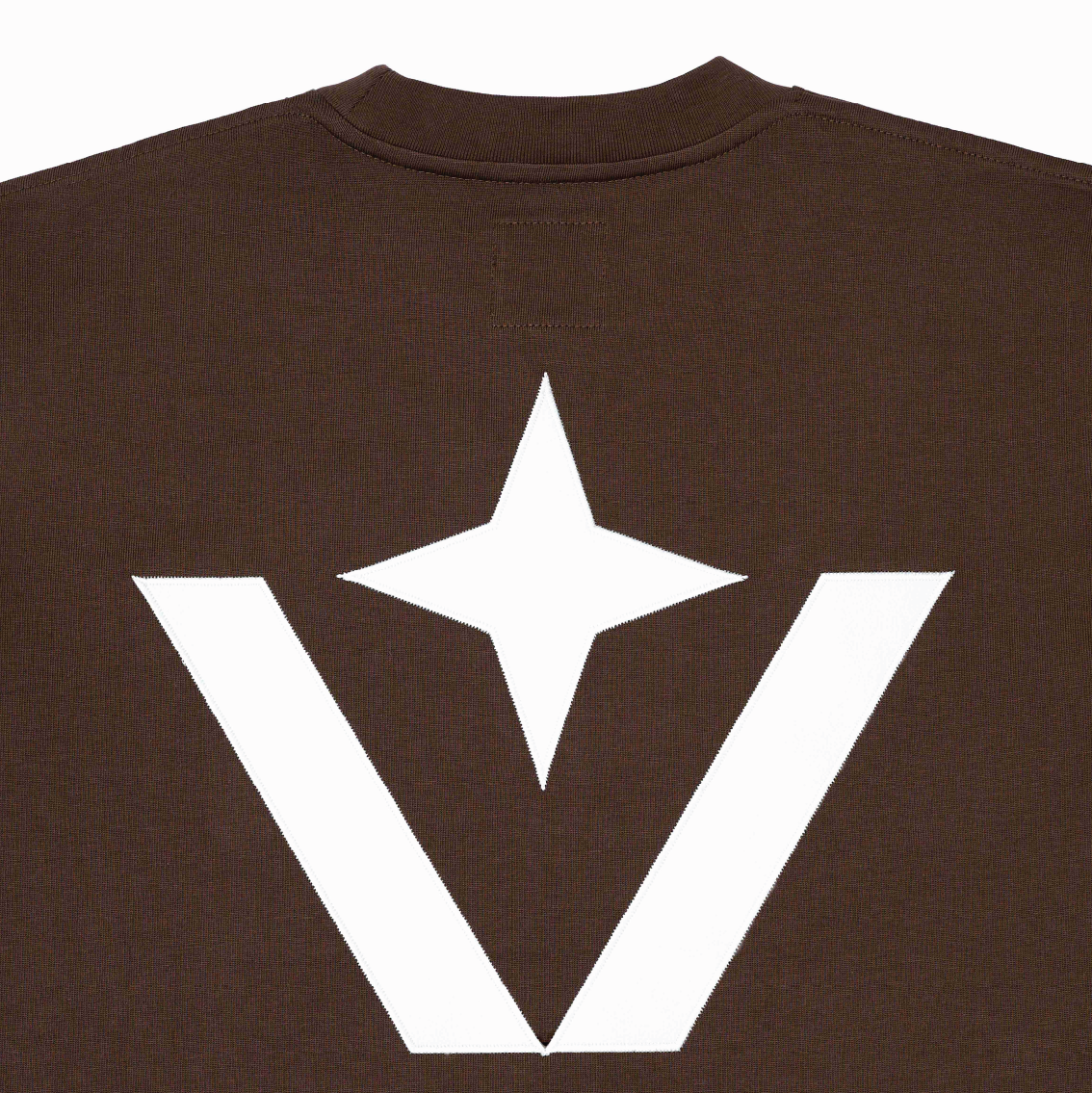 Victory Embroidery Leather Tee Brown
